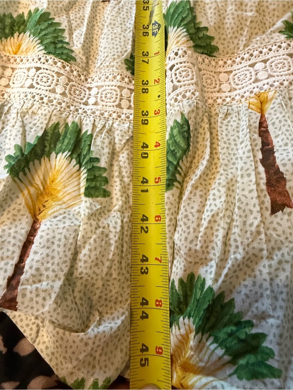 Calypso St. Barth Cream Maxi Dress with Green & Yellow Palm Print - Picture 9 of 9